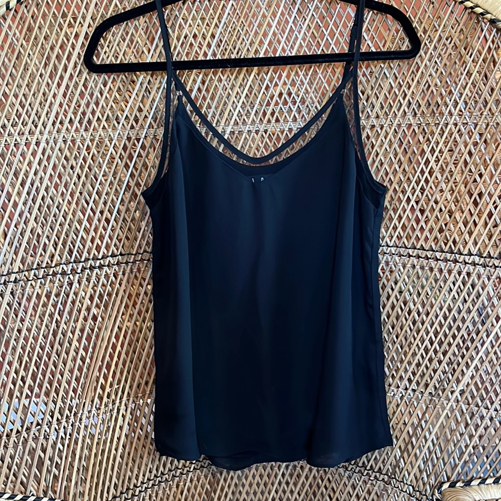 Lulus Black Sheer Insert Tank Top Size M